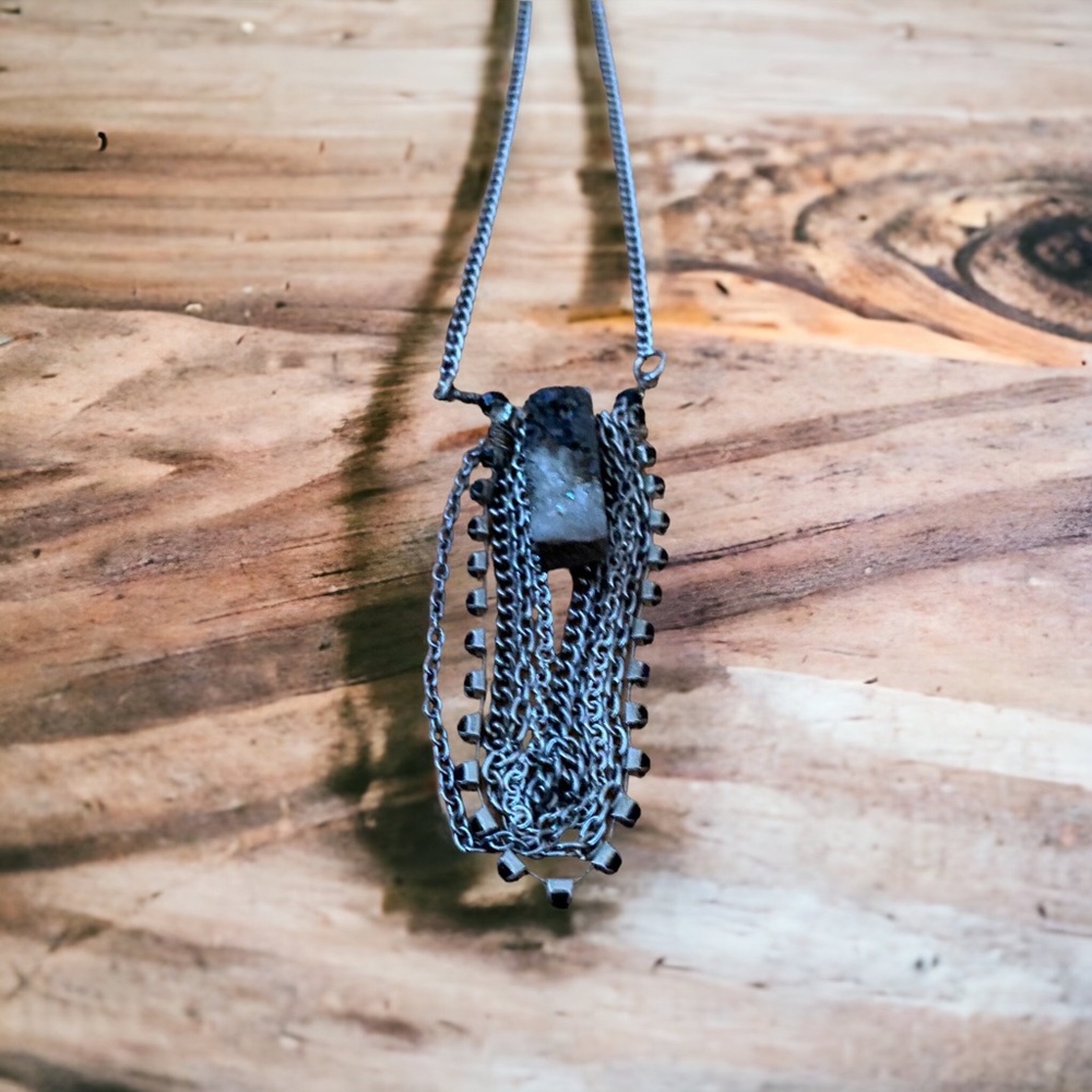 Druzy Crystal Pendant Handcrafted By Katherine Morris Designs